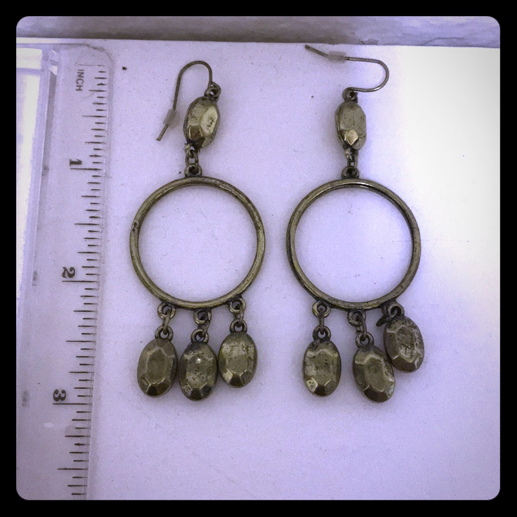 Euc 3 Burnished Gold Boho Hoop Dangle 8$